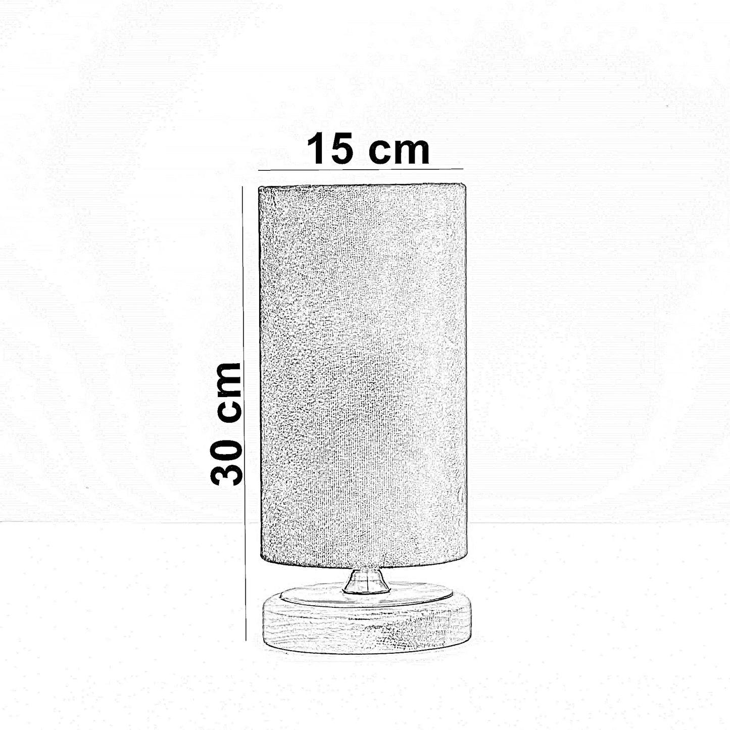 أباجورة خشب زان، 15*30 سم