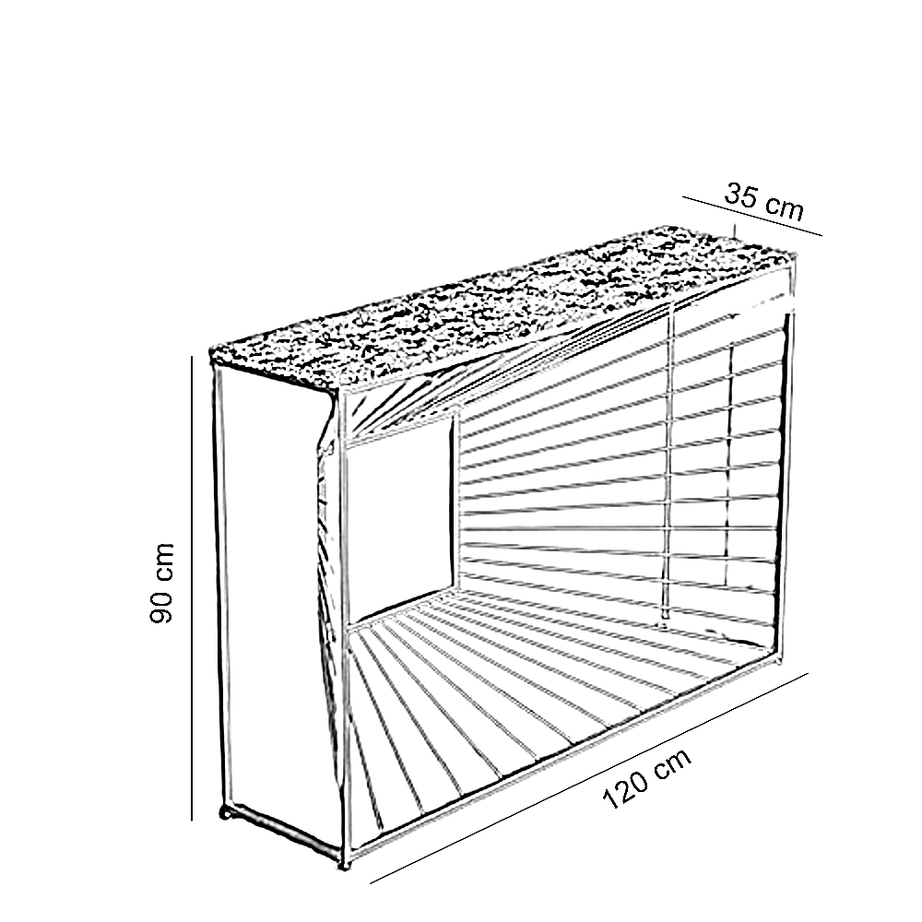 كونسول معدن بسطح جرانيت، 120*35*90 سم