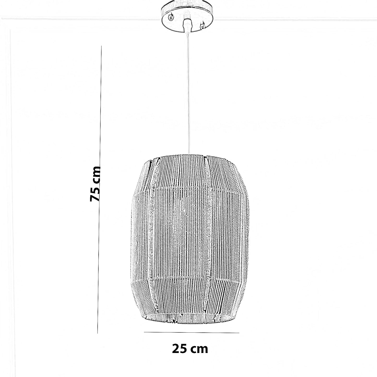نجفة مكرمية، 25*75 سم