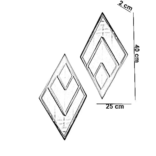 طقم مرايات حائط بإطار خشب ام دي اف، 25*2*40 سم - قطعتين