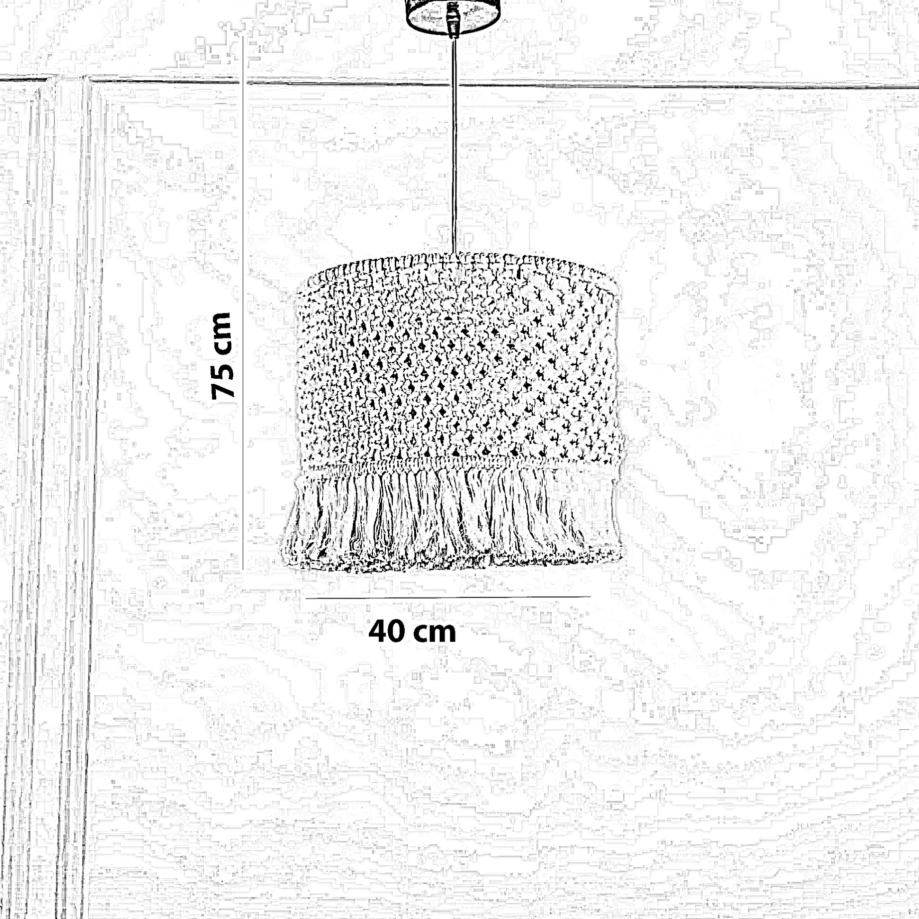 نجفة قماش، 40*75 سم