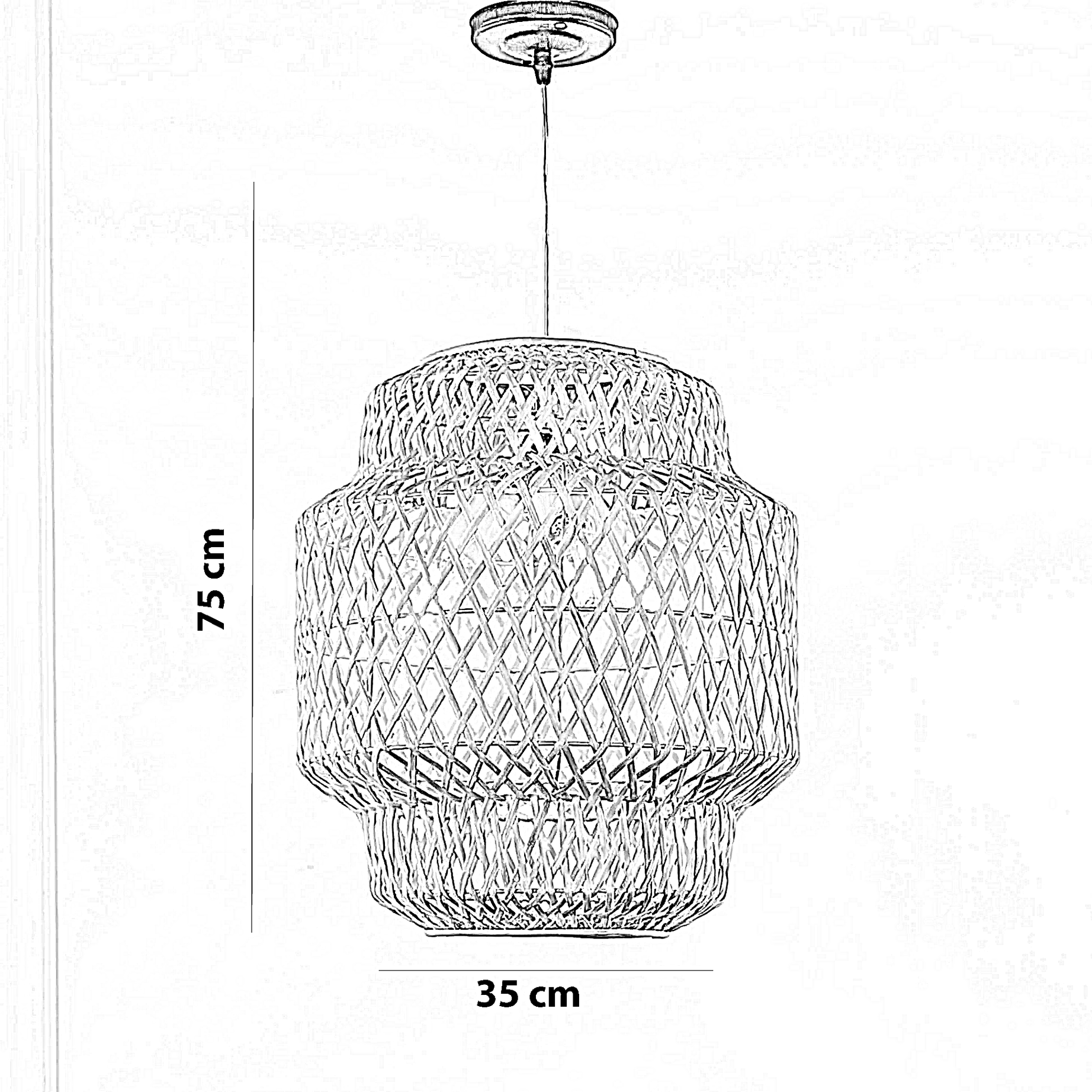نجفة خيزران، 35*75 سم