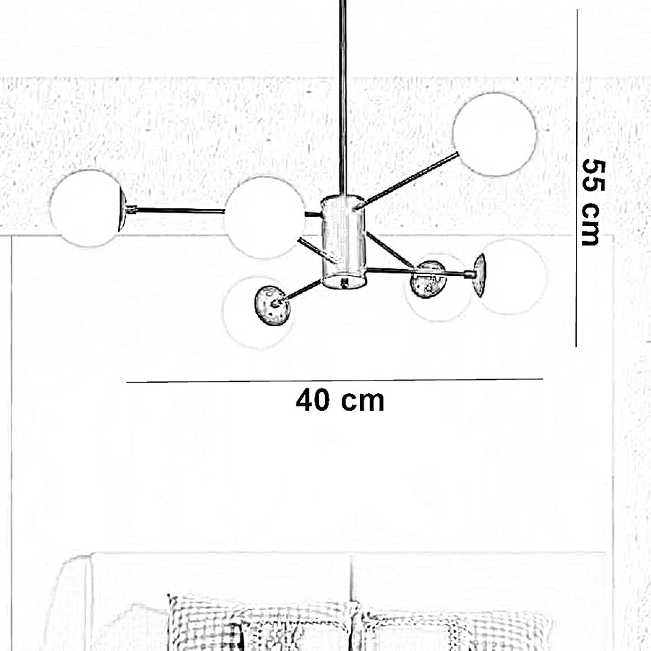 نجفة معدن و زجاج، 40*55 سم