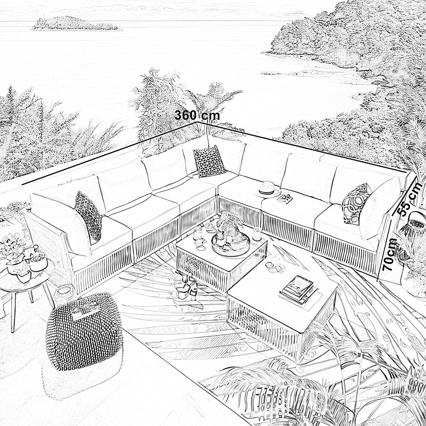 طقم خارجي ستيل و دوبار، 10 قطع