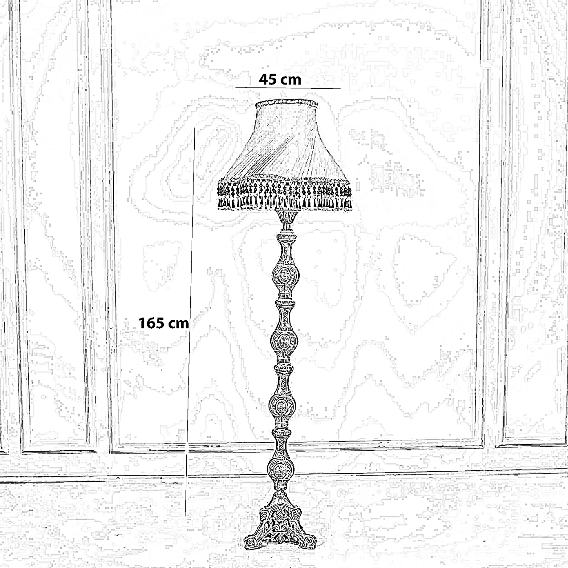 أباجورة أرضية المنيوم، 45*160 سم