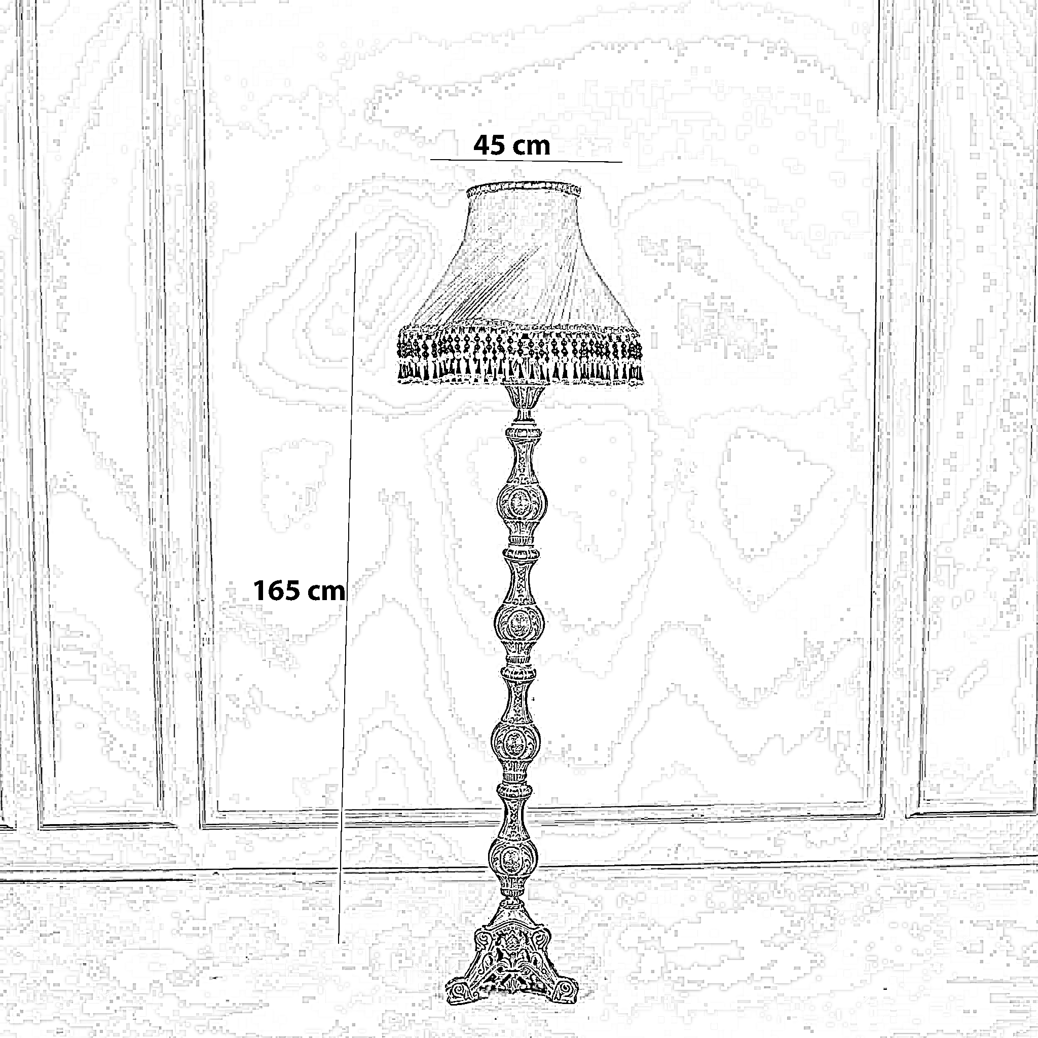 أباجورة أرضية المنيوم، 45*160 سم