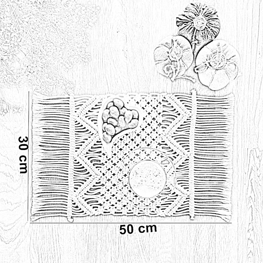كوستر مكرمية قطن، 30*50 سم