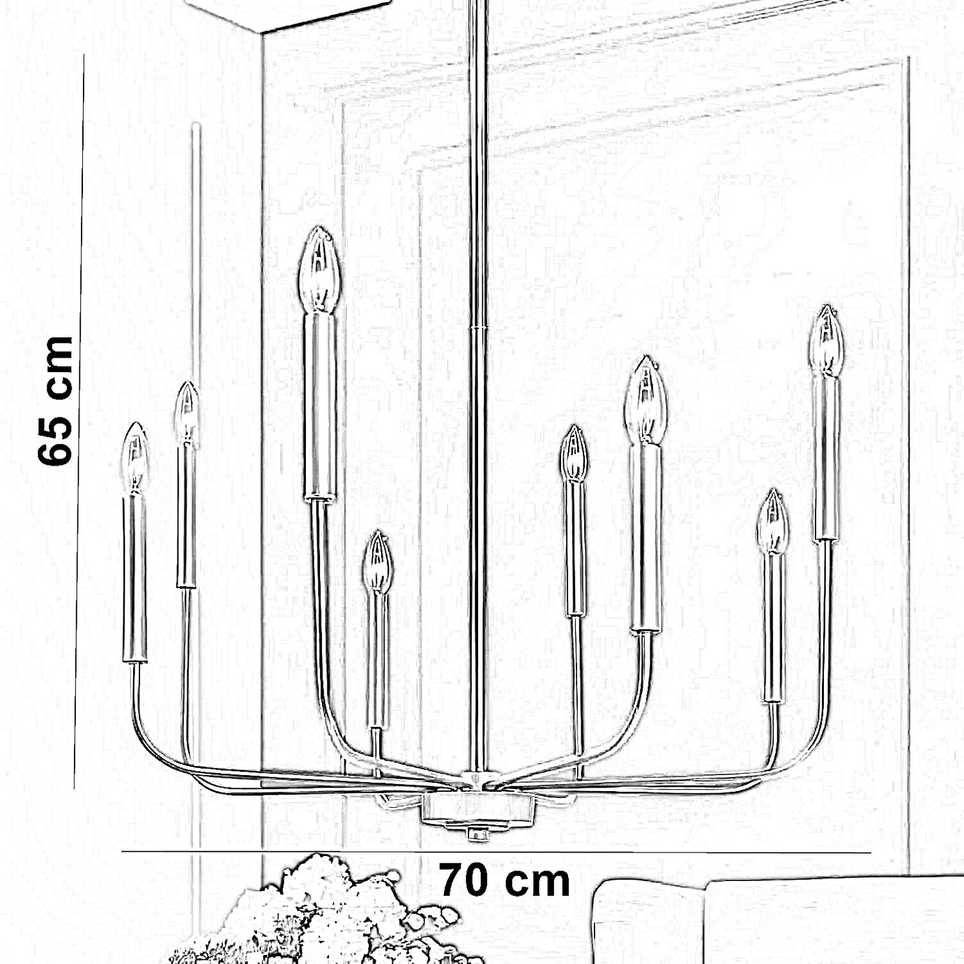 نجفة ستيل، 70*70*65 سم