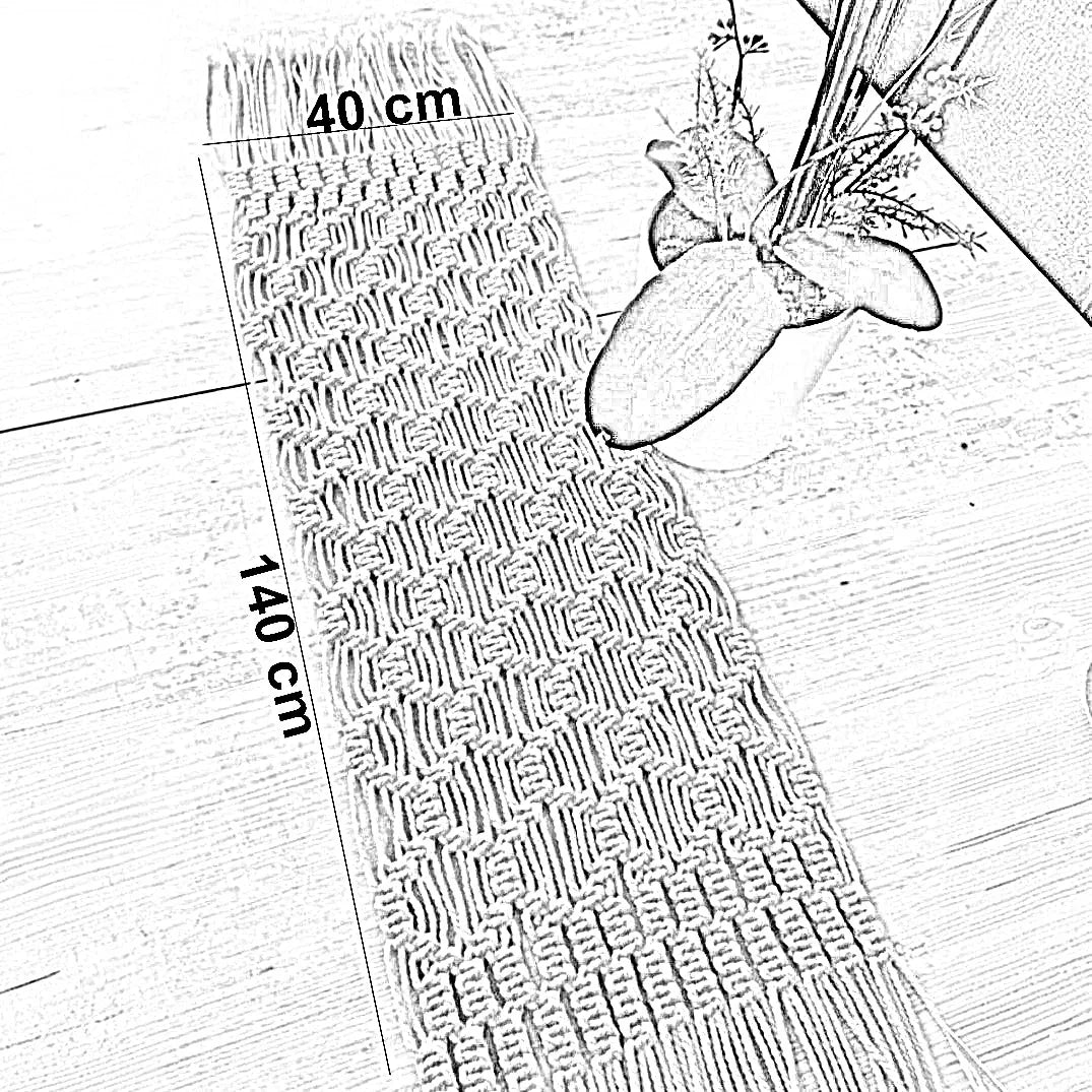 رانر مكرمية قطن، 40*140 سم