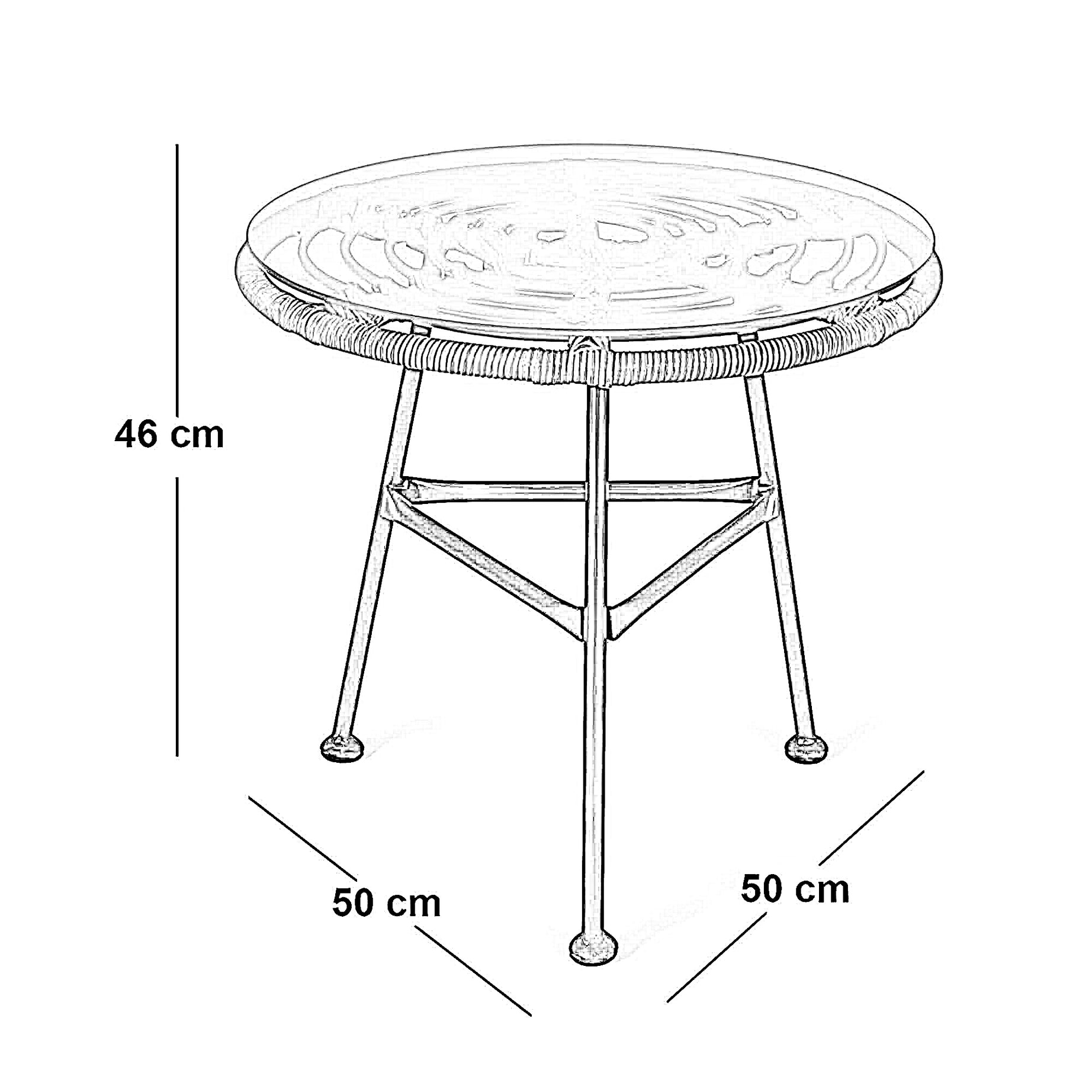 طقم للحدائق معدن و راتان، 5 قطع