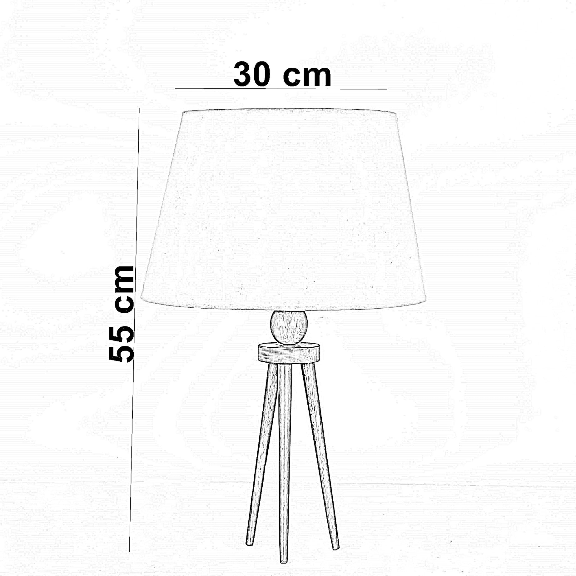 أباجورة خشب زان، 30*55 سم