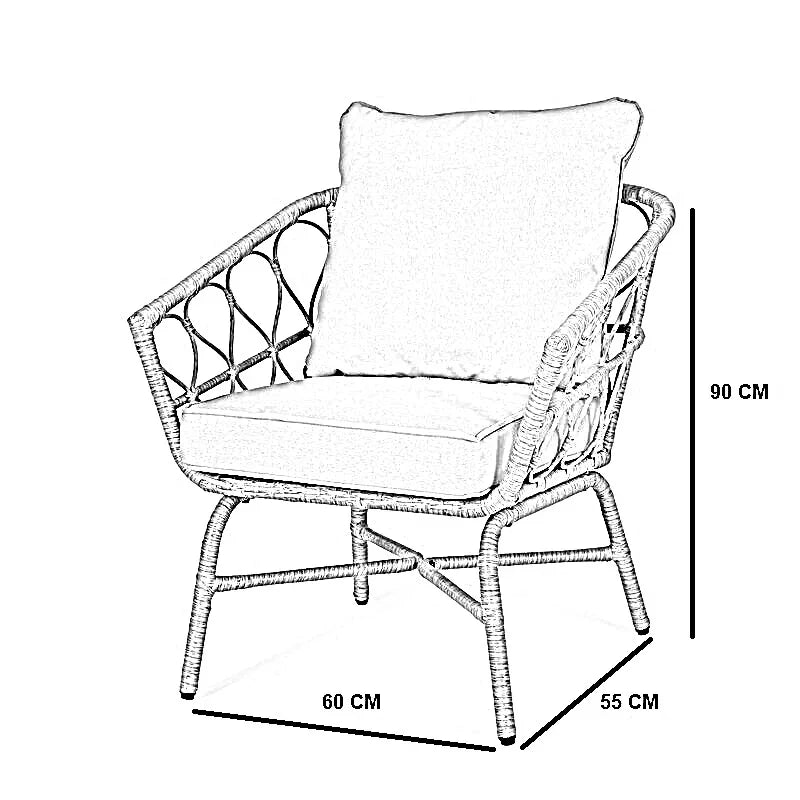طقم خارجي ستيل و راتان، 4 قطع