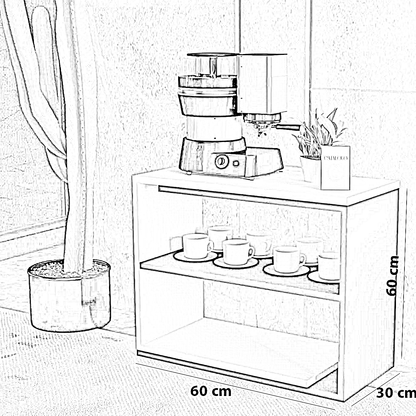 كوفي كورنر ام دي اف، 60*30*60 سم