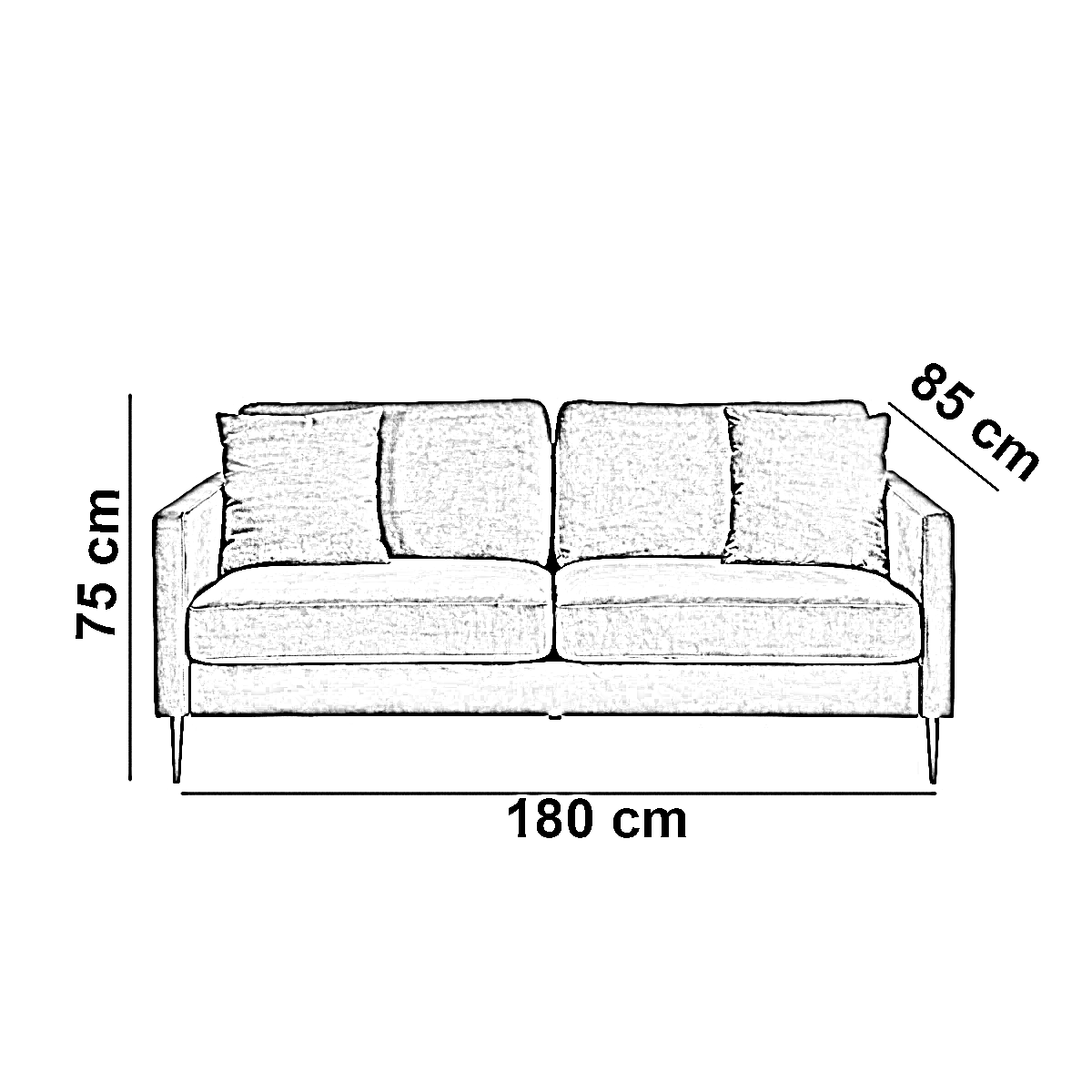 كنبة خشب زان، 180*85*75 سم