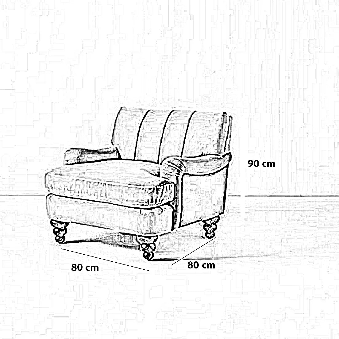 كرسي خشب زان، 80*80*90 سم