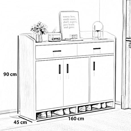 جزامة خشب ام دي اف، 160*45*90 سم