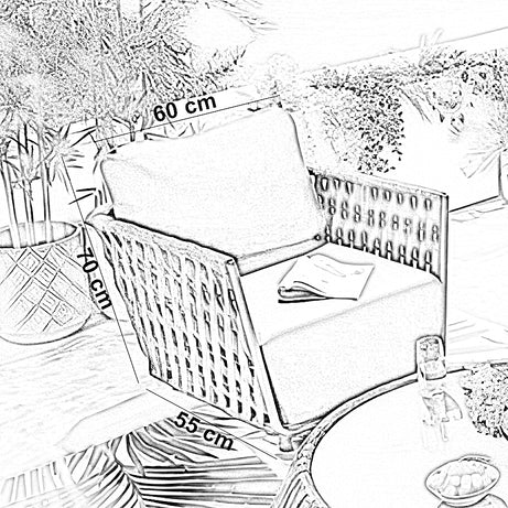 طقم خارجي ستيل و دوبار، 4 قطع