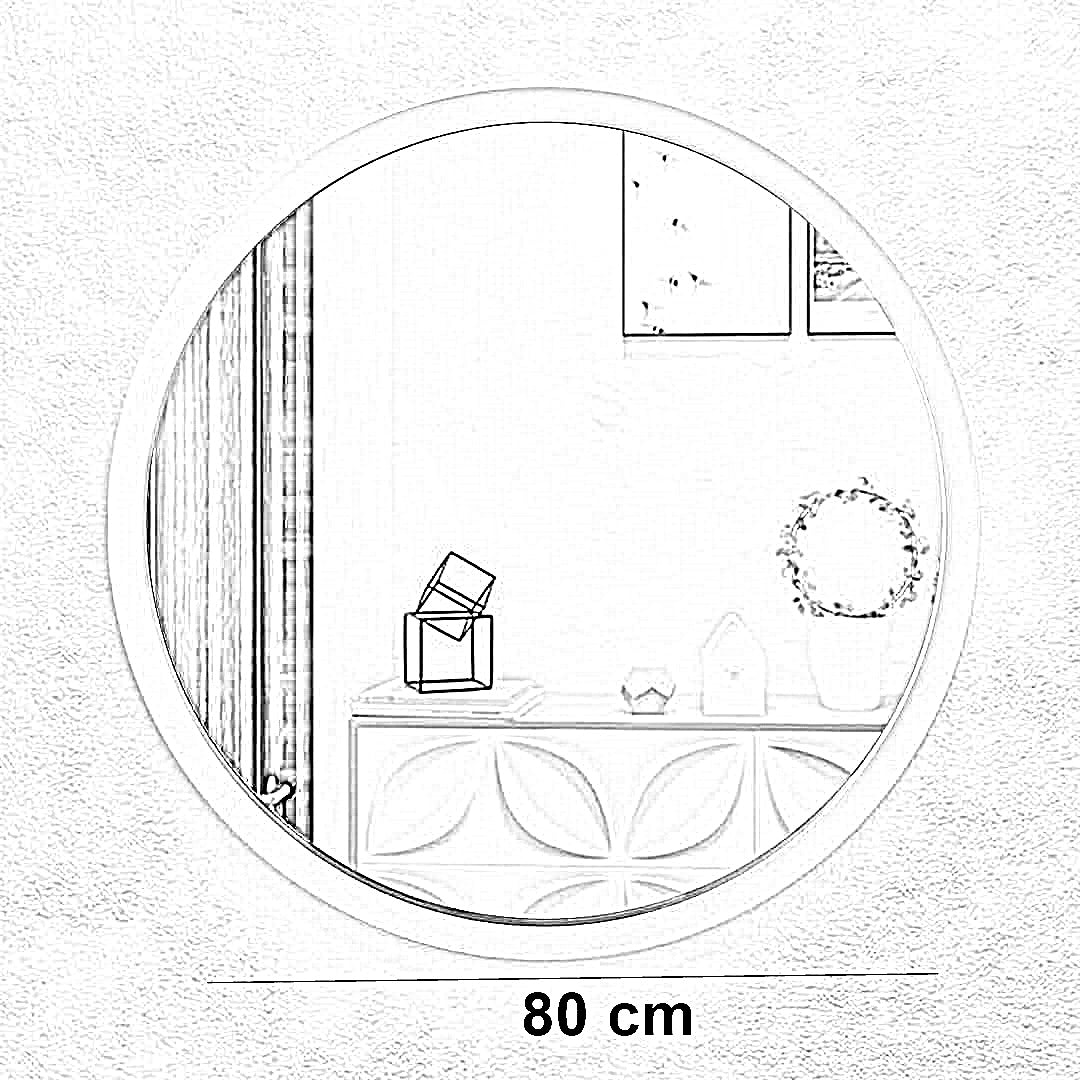 مرايا حائط بإطار ذهبي، 50 سم