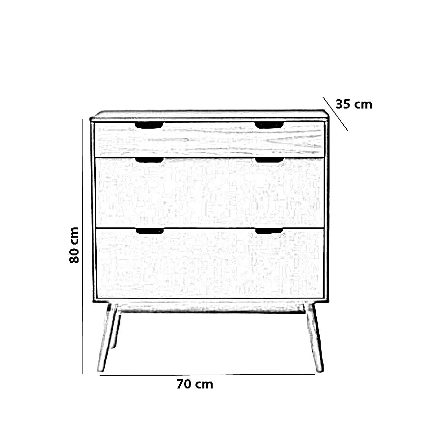 وحدة أدراج خشب كونتر، 70*35*80 سم