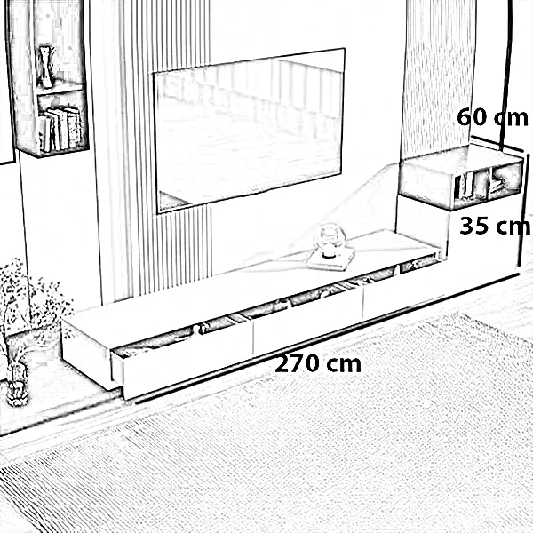 طقم ترابيزة تليفزيون مع ترابيزة قهوة، خشب ام دي اف - 3 قطع