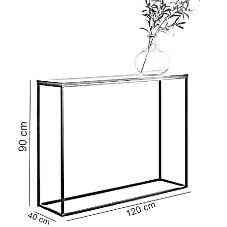 كونسول معدن بسطح خشب، 120*40*90 سم