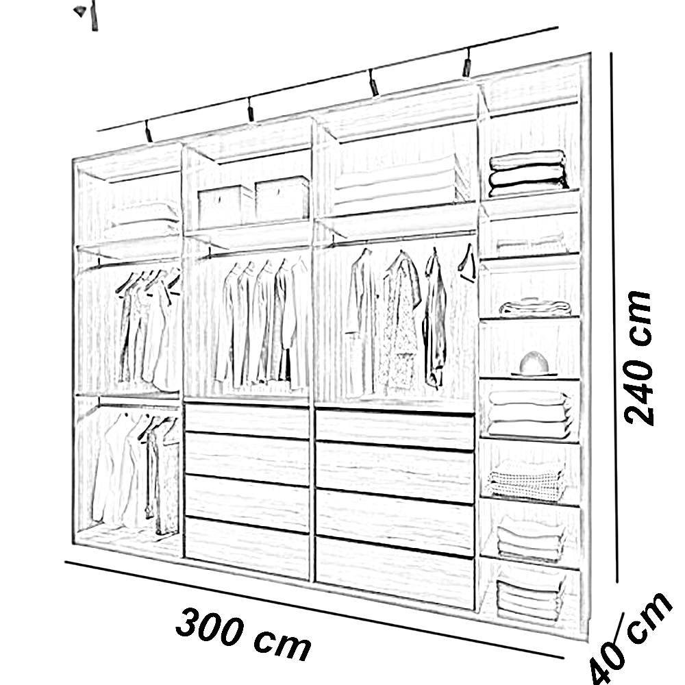 دريسنج خشب ام دي اف، 300*40*240 سم