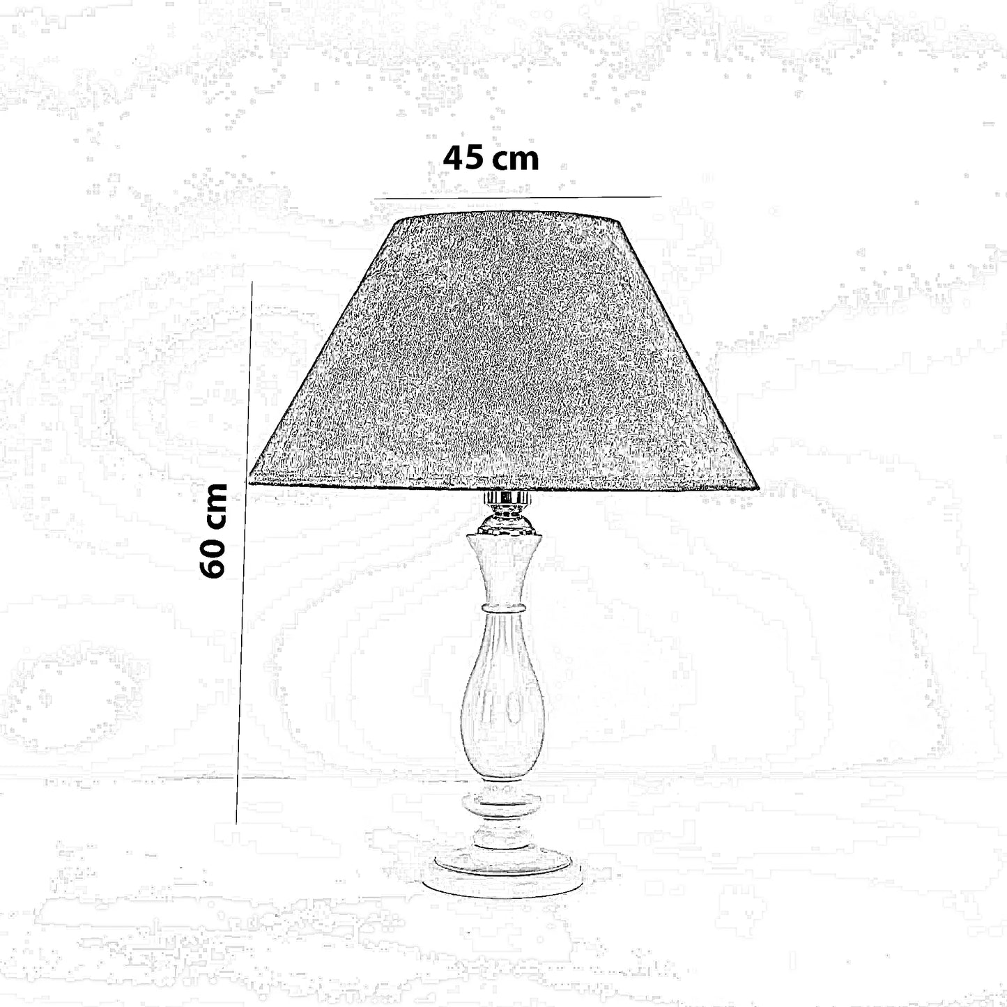 أباجورة خشب زان، 45*60 سم