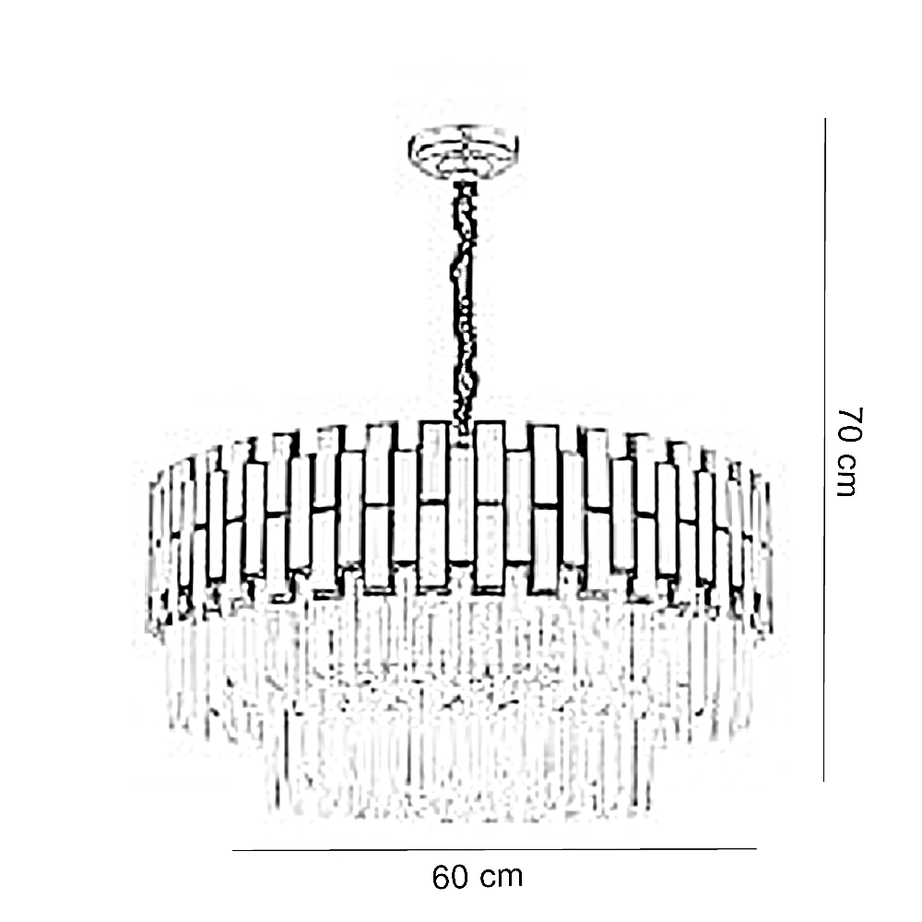 نجفة ستيل و كريستال، 60*70 سم- ذهبي * أسود