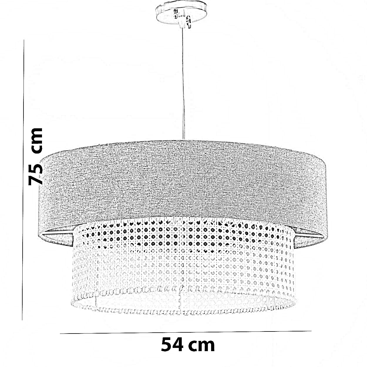 نجفة راتان، 54*75 سم
