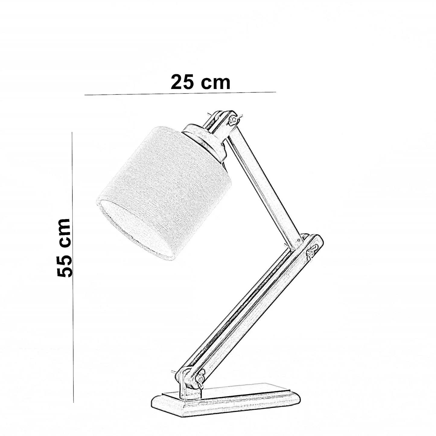 أباجورة خشب زان، 25*55 سم