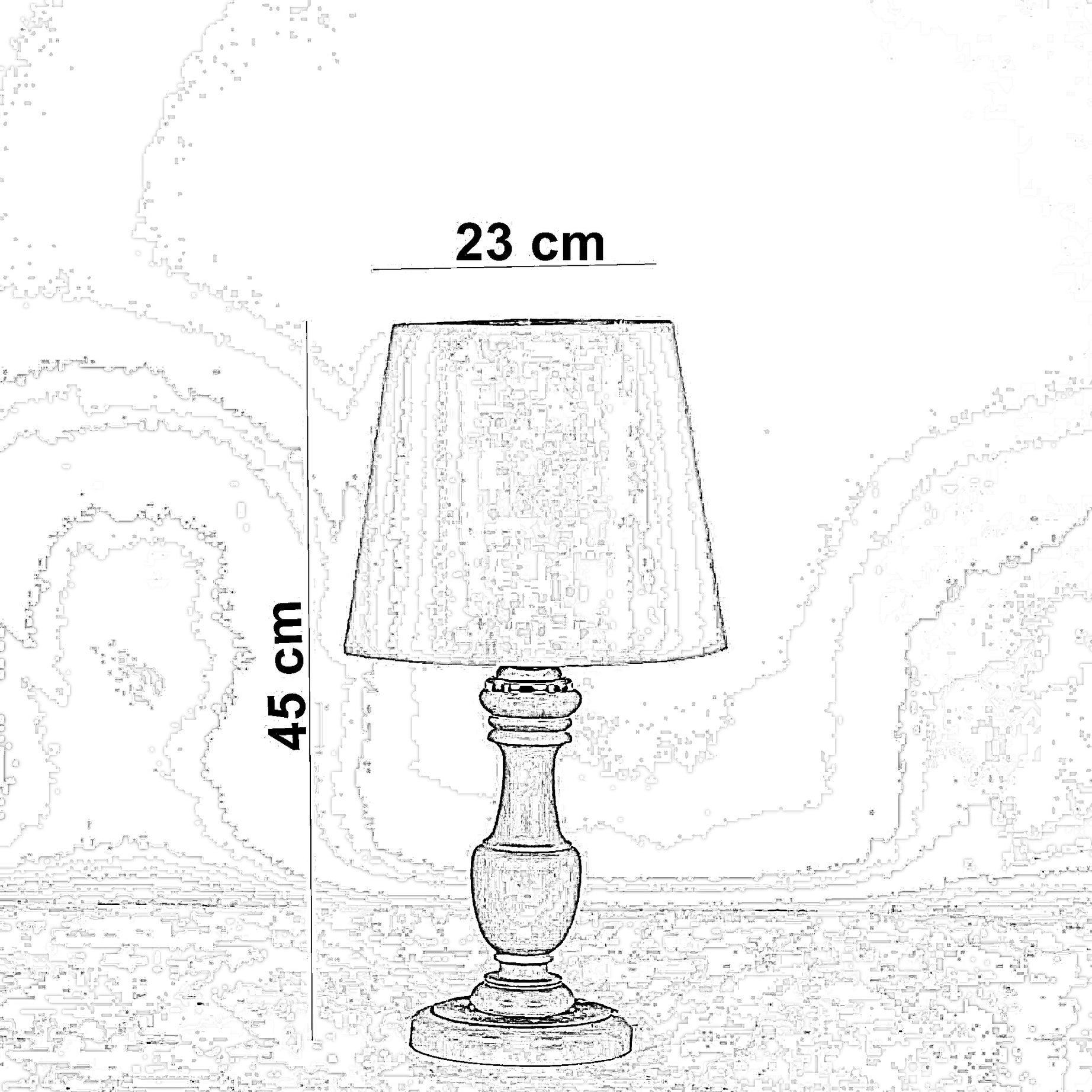 أباجورة خشب زان، 23*45 سم