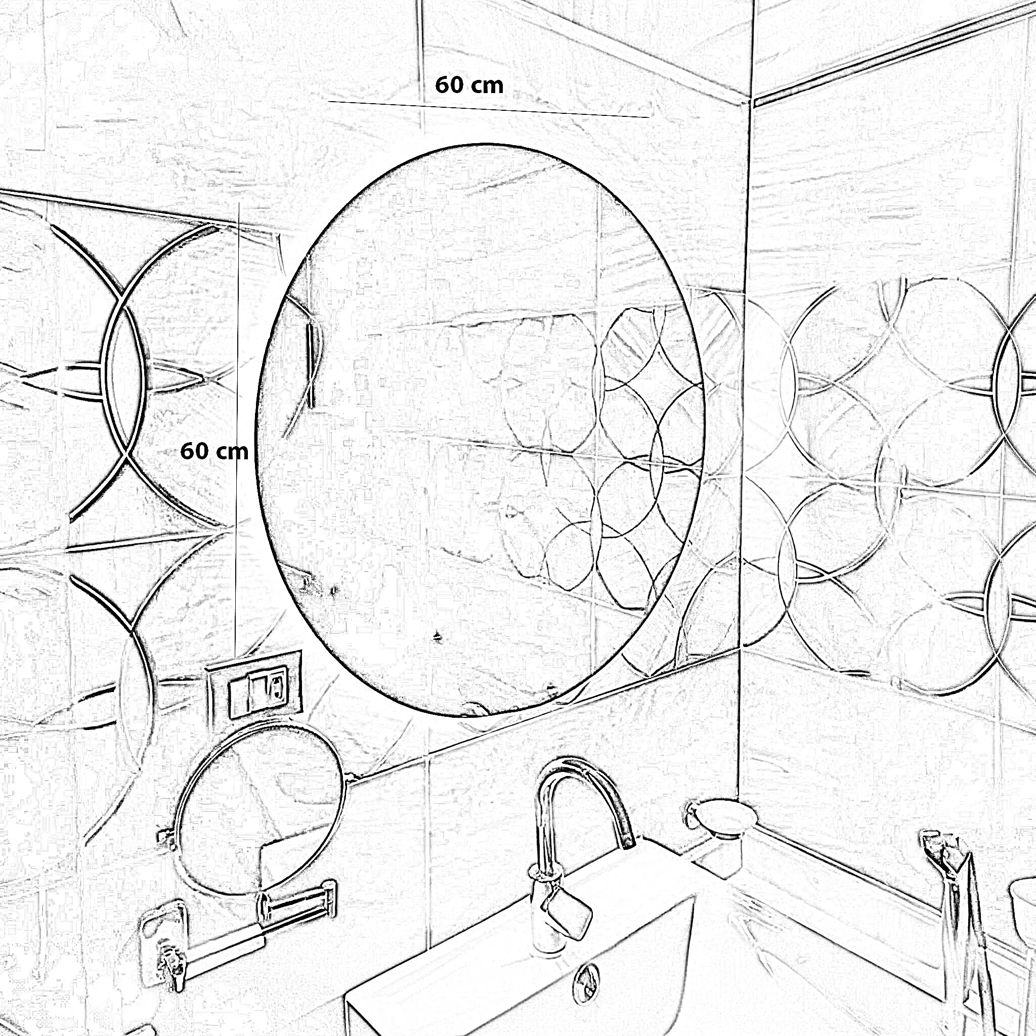 مرايا ليد، 60*60 سم