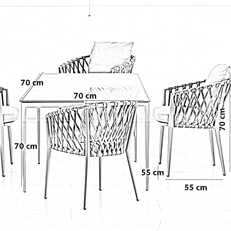 طقم خارجي ستيل ودوبار، 5 قطع - صورة 3
