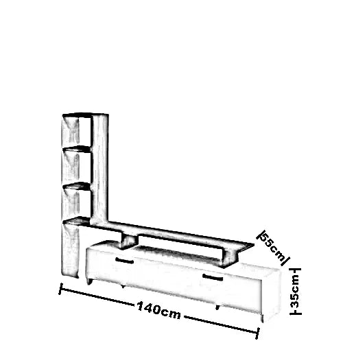 ترابيزة تليفزيون ام دي اف، 140*55*35 سم