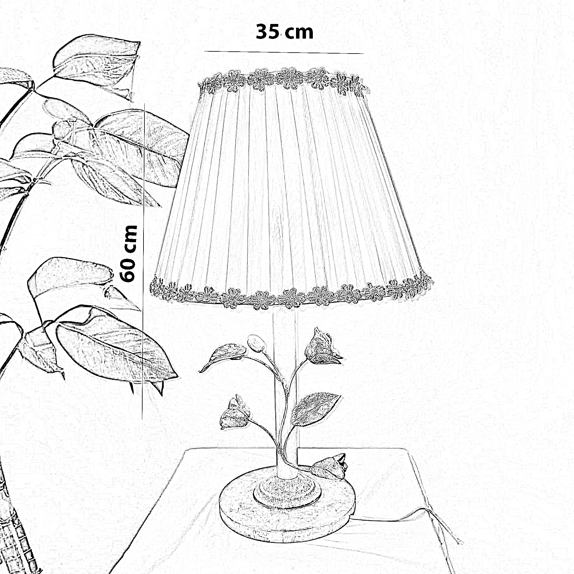 أباجورة معدن، 35*60 سم