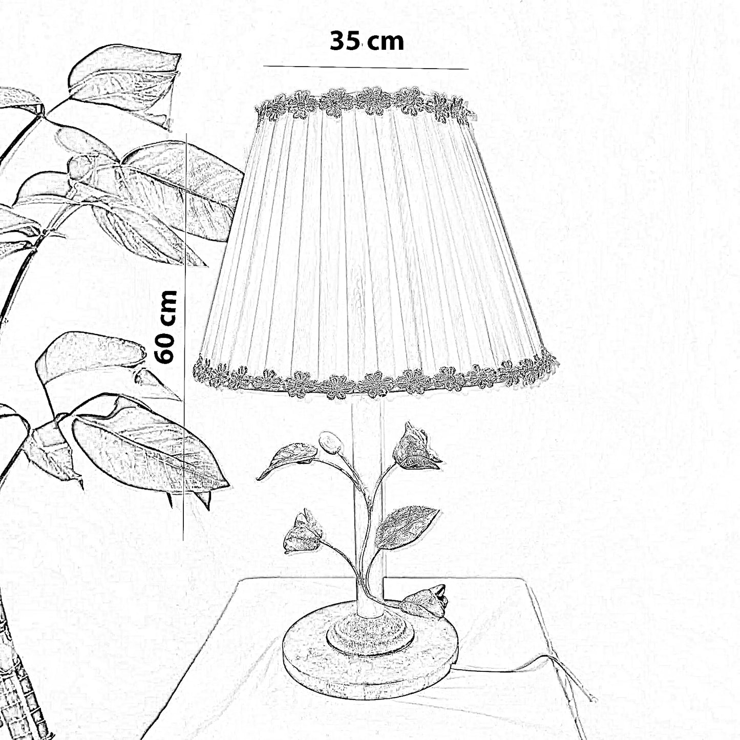 أباجورة معدن، 35*60 سم