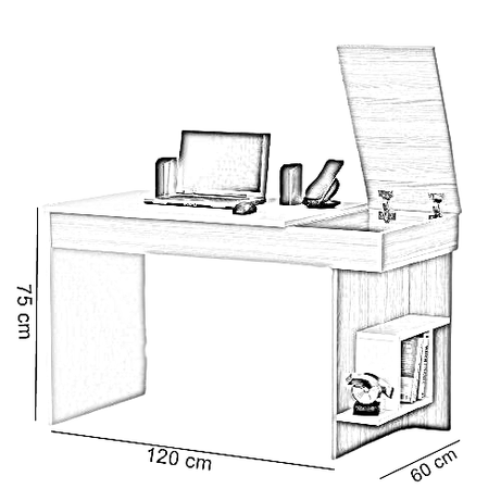 مكتب خشب ام دي اف, 120*60*75سم