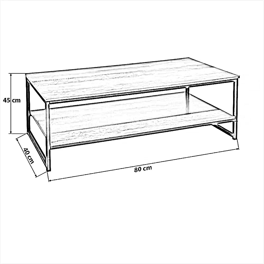 ترابيزة قهوة ام دي اف، 80* 40*45 سم