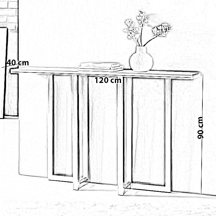 كونسول معدن، 120*40*90 سم