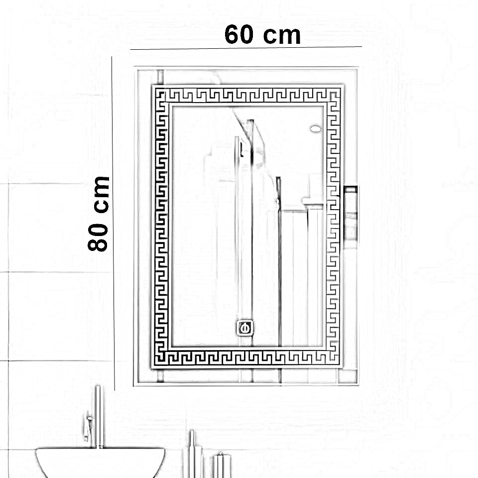 مرايا ليد جريش سمارت، 80*60 سم