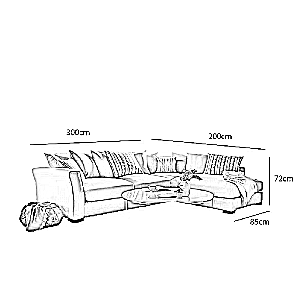 ركنة خشب زان، 300*200*72 سم