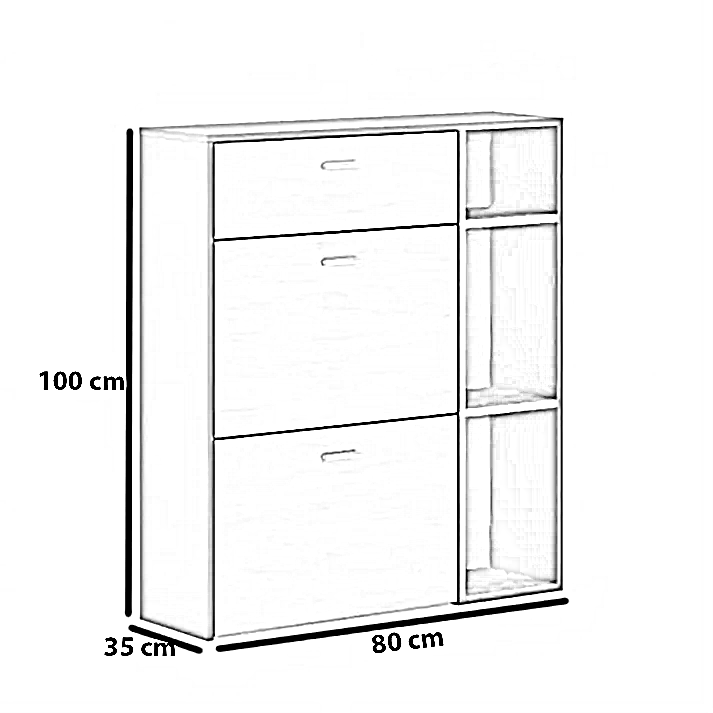 جزامة خشب ام دي اف اسباني، 80*35*100 سم