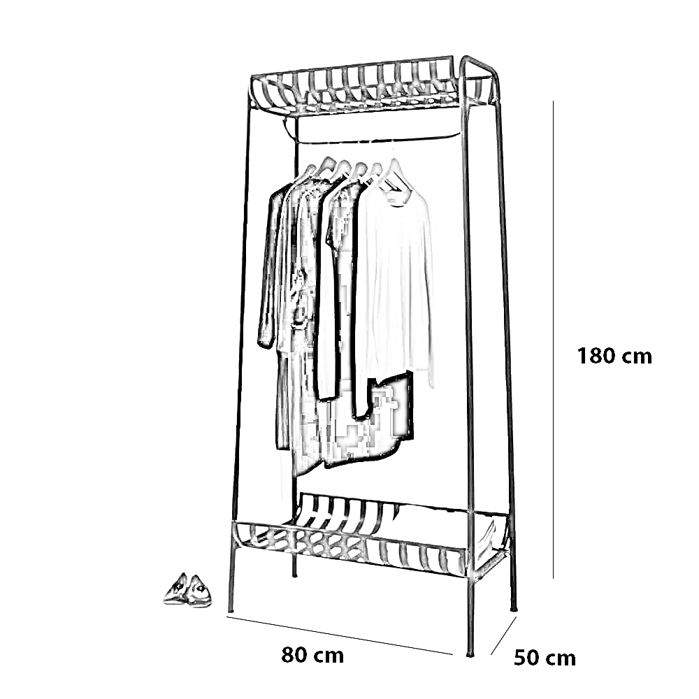 علاقه ملابس ستيل، 80*50*180 سم