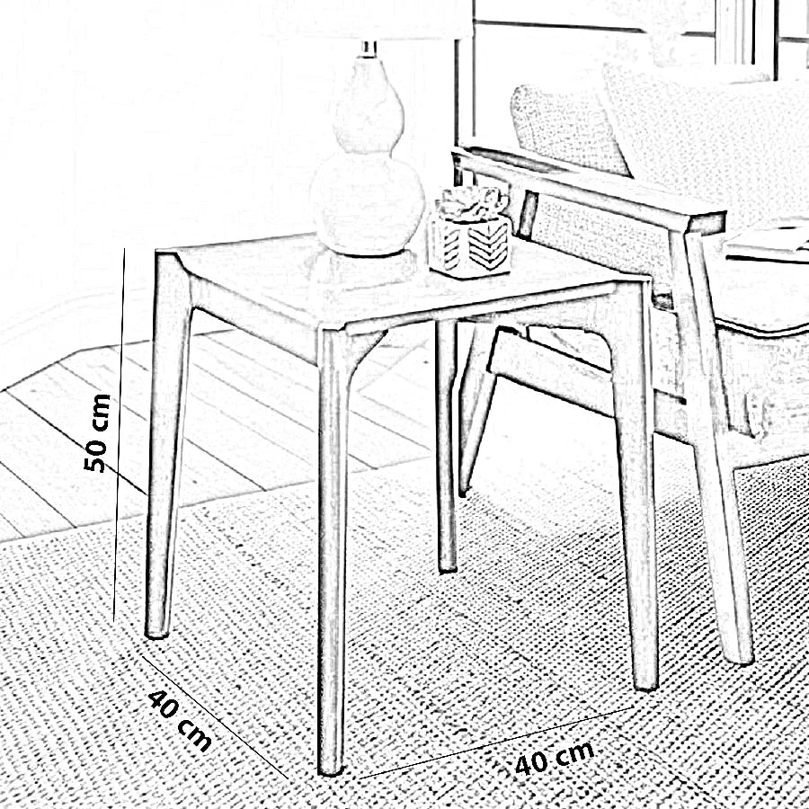 ترابيزة جانبية خشب كونتر، 40*40*50 سم