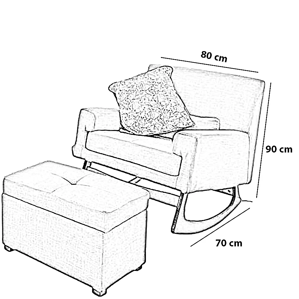 كرسي استرخاء خشب زان، 80*70*90 سم