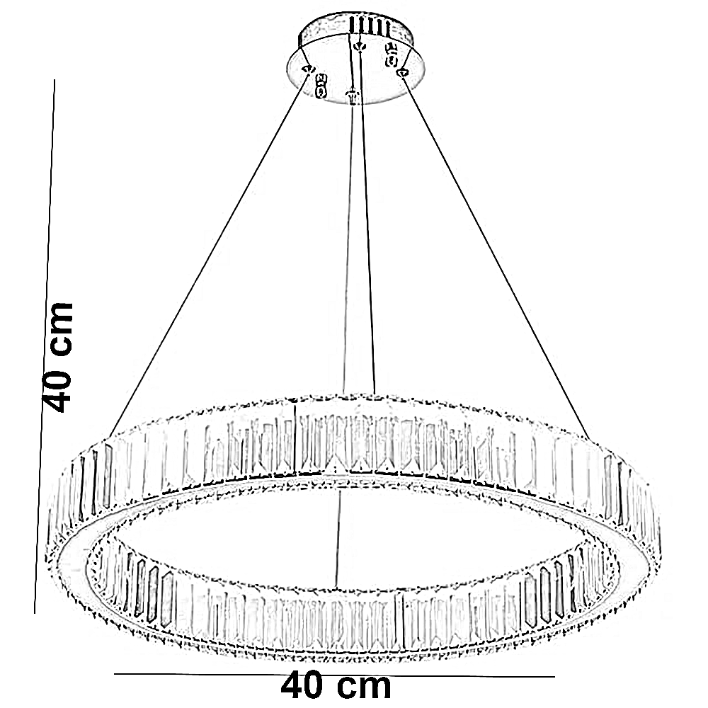 نجفة ستيل، 40*40 سم - ذهبي