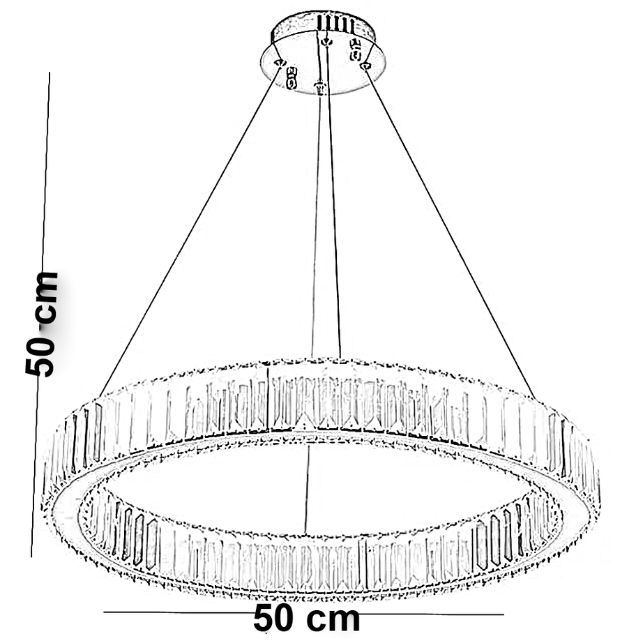 نجفة ستيل، 50*50 سم - ذهبي