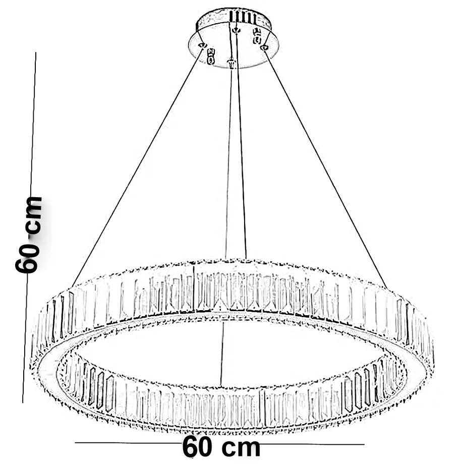 نجفة ستيل، 60*60 سم - ذهبي