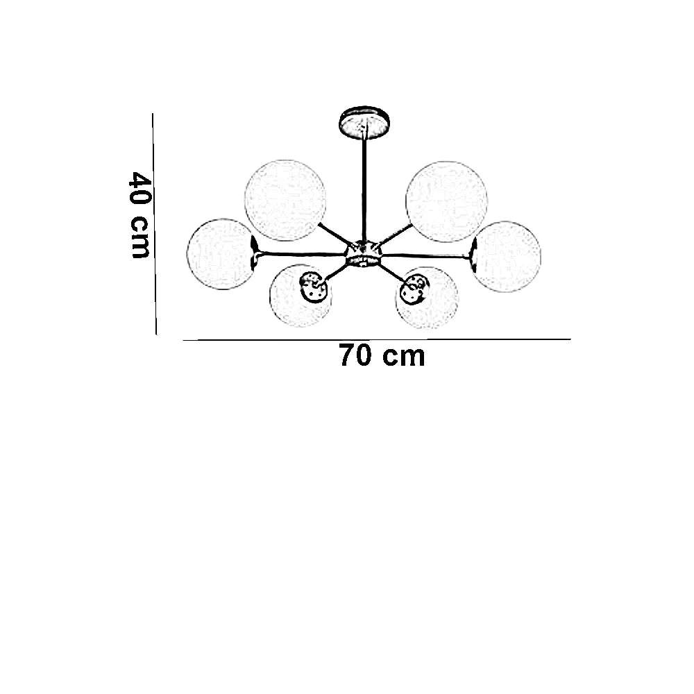 نجفة ستيل و زجاج، 70*40 سم