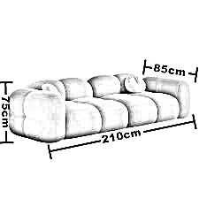 كنبة خشب طبيعي، 210*85*70 سم